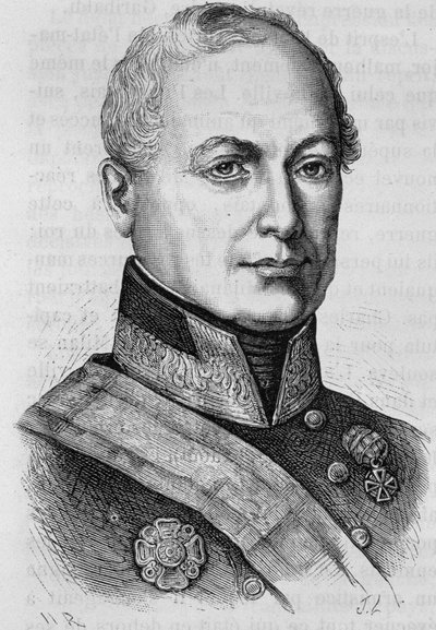 Porträtt av greve Joseph Radetzky (1766 - 1858). Gravyr från slutet av 1800-talet i "Histoire de France"" av H. Martin. av Unknown artist