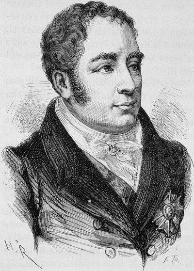 Porträtt av greve Pierre Bruno Daru (1767 - 1829). Gravyr från slutet av 1800-talet i "Histoire de France"" av H. Martin. av Unknown artist