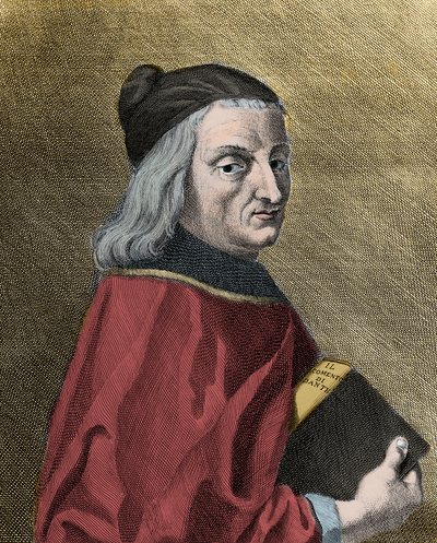Porträtt av Cristoforo Landino (1424-1498), italiensk humanist av Unknown artist