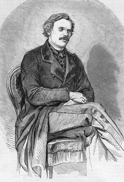 Porträtt av Daniel Dunglas Home (1833-1886) medium tartan. av Unknown artist