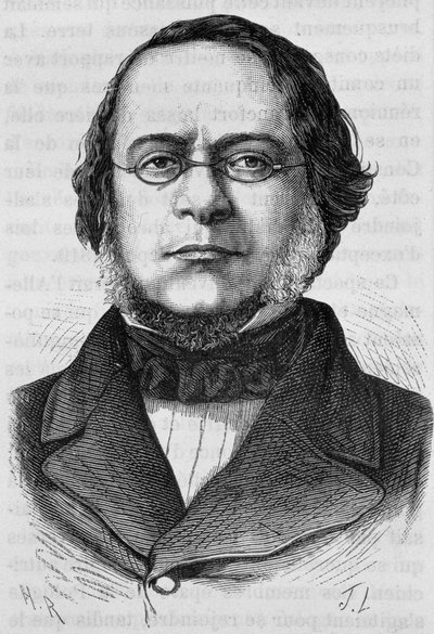 Porträtt av Daniele Manin (1804 - 1857). Gravyr från slutet av 1800-talet i "Histoire de France"" av H. Martin. av Unknown artist