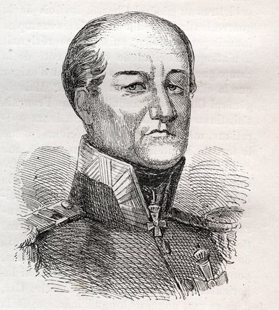 Porträtt av David Hendrik, Baron Chasse 1765-1849 - gravyr av Unknown artist