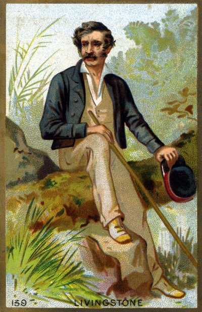 Porträtt av David Livingstone (1813 - 1873). Kromolitografi från slutet av 1800-talet. av Unknown artist