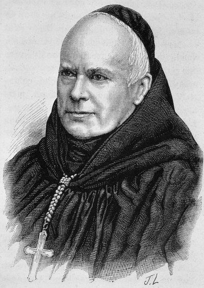 Porträtt av Dom Guéranger (1805 - 1875). Gravyr från slutet av 1800-talet i "Histoire de France"" av H. Martin. av Unknown artist