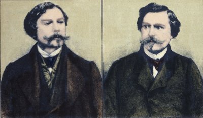 Porträtt av bröderna Edmond Goncourt (1822-1896) och Jules Goncourt (1830-1870). av Unknown artist