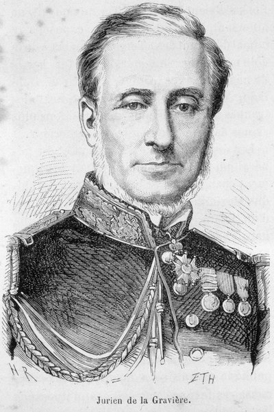 Porträtt av Edmond Jurien de La Gravière (1812-1892), fransk amiral. av Unknown artist