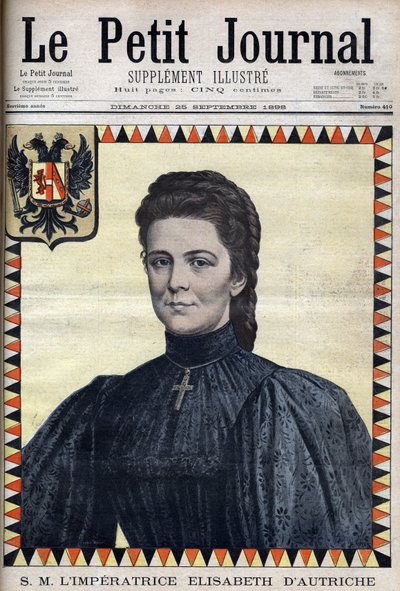 Porträtt av Elisabeth av Österrike (Sissi) - i "" The Petity Journal"" av 1898-09-25 av Unknown artist