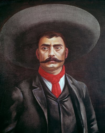 Porträtt av Emiliano Zapata (1879-1919), mexikansk av Unknown artist