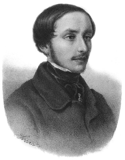 Porträtt av Emilio Dandolo (1830 - 1859) figur i italienska Risorgimento - gravyr av Unknown artist