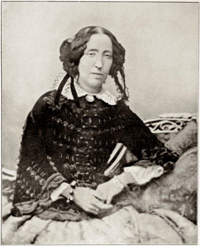 Porträtt av Emma Roberts, förlovad några månader av den italienske patrioten Giuseppe Garibaldi (1807-1882). Från ett fotografi. Privat samling av Unknown artist