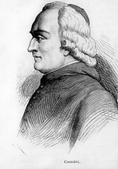 Porträtt av Ercole Consalvi (1757-1824), kardinal statssekreterare i Pius VII. av Unknown artist