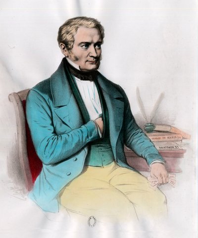 Porträtt av Etienne Cabet (1788 - 1856), fransk socialistisk teoretiker. Gravyr av 1800-talet. Privat samling. av Unknown artist