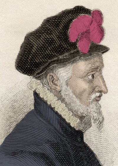 Porträtt av Fadrique Alvarez de Toledo och Enriquez de Guzman (1537-1583), fjärde hertig av Alba, hertig av Huescar, markis av Korea och storbefälhavare av Calatravaorden. Gravyr av 1800-talet. av Unknown artist