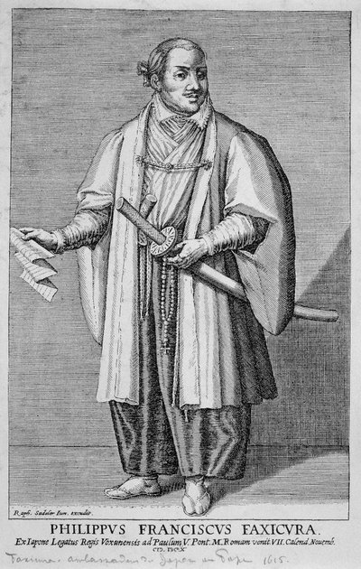 Porträtt av Filippo Francesco Faxicura (Philip Francis Faxicura eller Tsunenaga Hasekura av Unknown artist