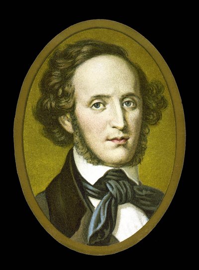 Porträtt av Félix Mendelssohn - Bartholdy (1809 - 1847) tysk kompositör. av Unknown artist