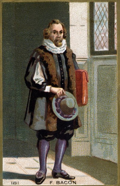 Porträtt av Francis Bacon Baron Verulam (1561 - 1626) statsman och engelsk filosof. Kromolitografi av 1800-talet. av Unknown artist