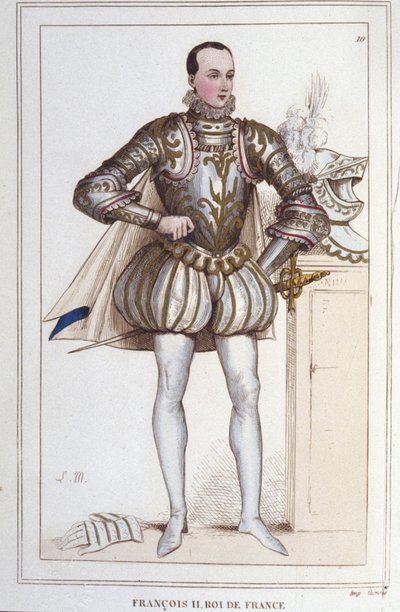 Porträtt av Francois II (1544 - 1560), kung av Frankrike gravyr från 1830 av Unknown artist