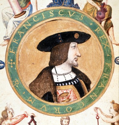 Porträtt av Francois I, miniatyr från 1500-talet. av Unknown artist