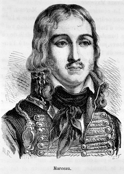 Porträtt av Francois Severin Desgraviers Marceau (1769-1796), fransk general. av Unknown artist