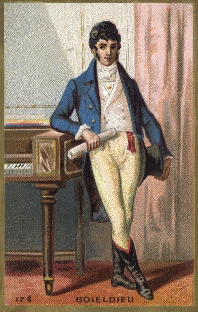 Porträtt av François Adrien Boieldieu (1775 - 1834), fransk kompositör. Kromolitografi från slutet av 1800-talet. av Unknown artist