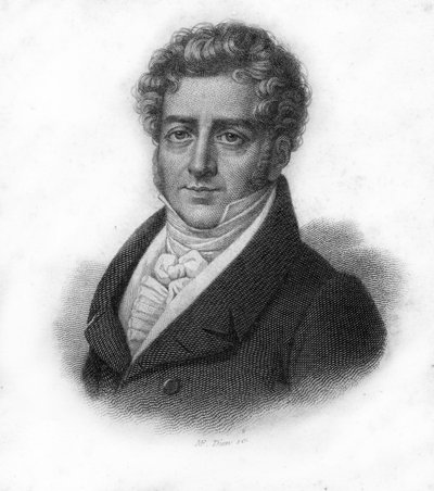 Porträtt av François Adrien Boieldieu (1775 - 1834), fransk kompositör, gravyr från 1800-talet av Unknown artist
