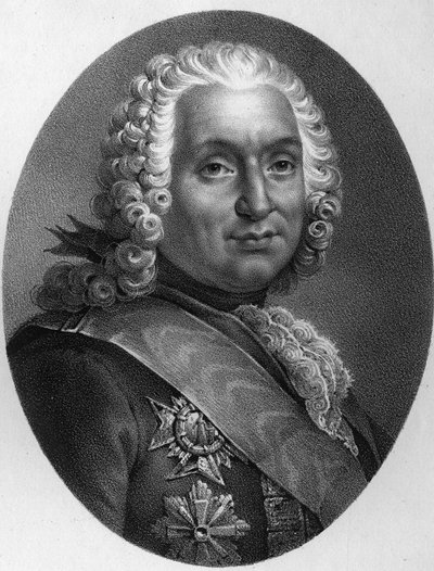 Porträtt av Francois de Chevert (1695 - 1769). av Unknown artist