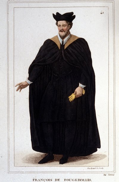 Porträtt av François de Fougerolles, latinist, doktor i medicin. Han levde på 1500-talet. Gravyr från 1830. av Unknown artist