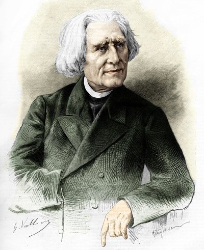 Porträtt av Franz Liszt (1811-1886) ungersk kompositör och pianist. av Unknown artist