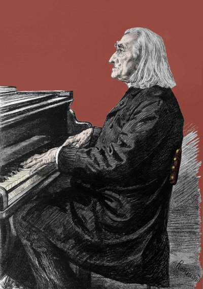 Porträtt av Franz Liszt (1811-1886), ungersk pianokompositör och pianist. av Unknown artist