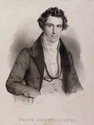 Porträtt av Franz Schoberlechner (gravyr av Unknown artist