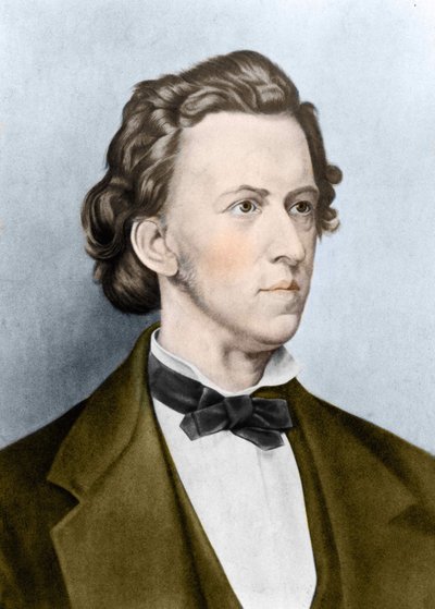 Porträtt av Frederick Chopin (1810-1849), polsk kompositör. av Unknown artist