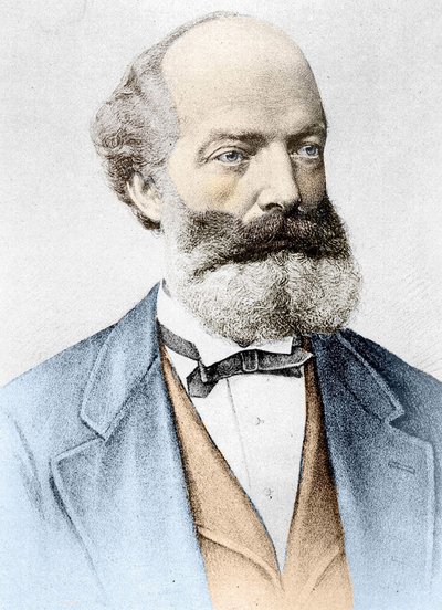 Porträtt av Friedrich August Kekulé von Stradonitz tysk kemist (Darmstadt av Unknown artist