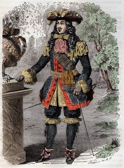 Porträtt av Gabriel Nicolas de la Reynie (1625-1709) förste generallöjtnant av polisen i Paris” (Porträtt av Gabriel-Nicolas de la Reynie grundare av den första moderna polisstyrkan) Gravyr 1800-talets privatsamling av Unknown artist