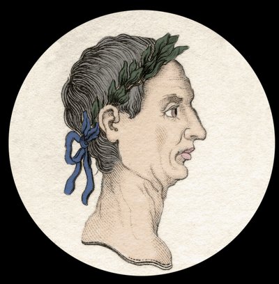 Porträtt av Gaius Julius Caesar (då Jules cesar) (100-44 f.Kr.). av Unknown artist