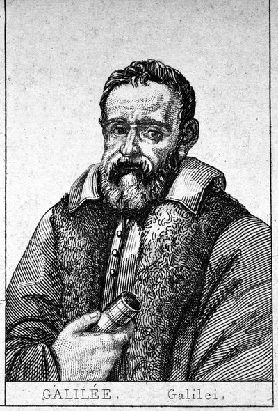 Porträtt av Galileo Galilei dit Galilee (1564 - 1642). av Unknown artist