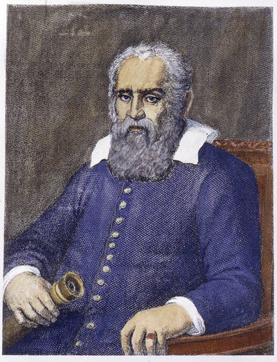 Porträtt av Galileo Galilei av Galileo (1564 - 1642). av Unknown artist