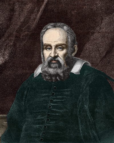 Porträtt av Galileo Galilei dit Galileo (1564 - 1642). 1800-talsgravyr. av Unknown artist