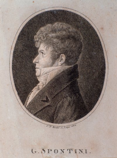 Porträtt av Gaspare Spontini (gravyr av Unknown artist
