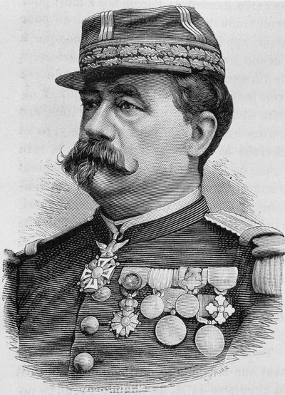 Porträtt av General Carré de Bellemarre. Gravyr från slutet av 1800-talet i "Histoire de France"" av H. Martin. av Unknown artist