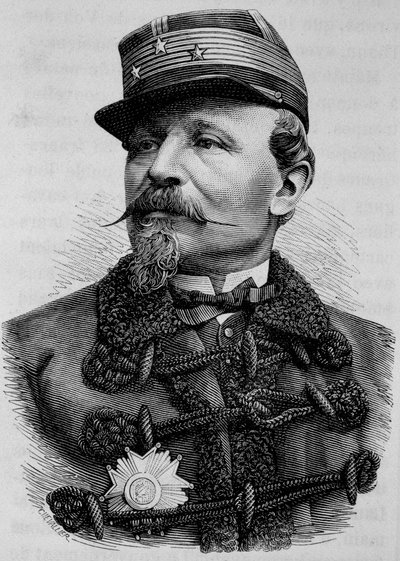 Porträtt av general Chanzy (1823 - 1883). Gravyr från slutet av 1800-talet i "Histoire de France"" av H. Martin. av Unknown artist