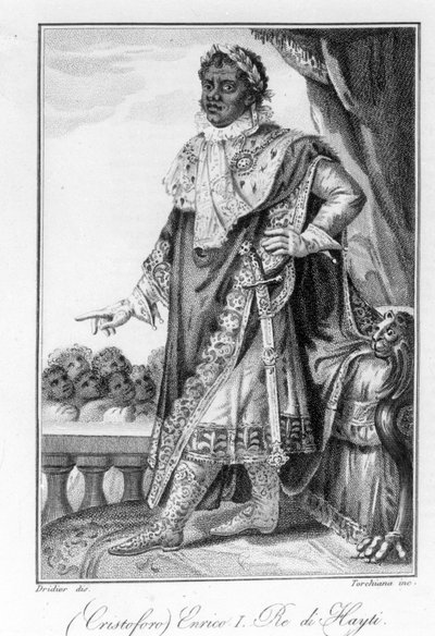 Porträtt av general Henry Christophe, kung av Haiti, hjälte av Haitis självständighet. Gravyr sd. 1800-talet. av Unknown artist