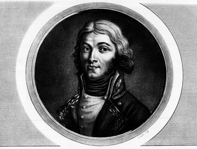 Porträtt av general Louis Lazare Hoche (1768-1797). Gravyr i "" Komplett samling av historiska målningar från den franska revolutionen, i tre volymer.""" 1804. av Unknown artist