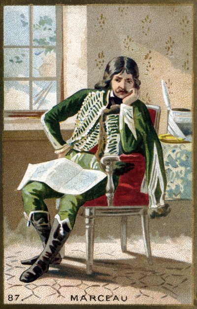 Porträtt av general Marceau (1769 - 1796). Kromolitografi från slutet av 1800-talet. av Unknown artist