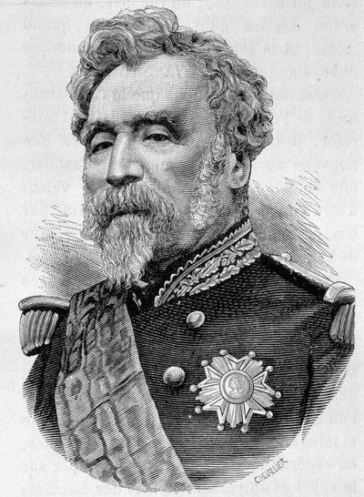 Porträtt av General de la Motterouge. Gravyr från slutet av 1800-talet i "Histoire de France"" av H. Martin. av Unknown artist