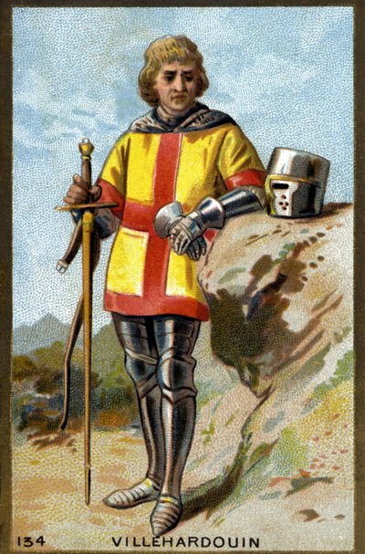 Porträtt av Geoffroi de Villehardouin (1150 - 1213). Kromolitografi från slutet av 1800-talet. av Unknown artist