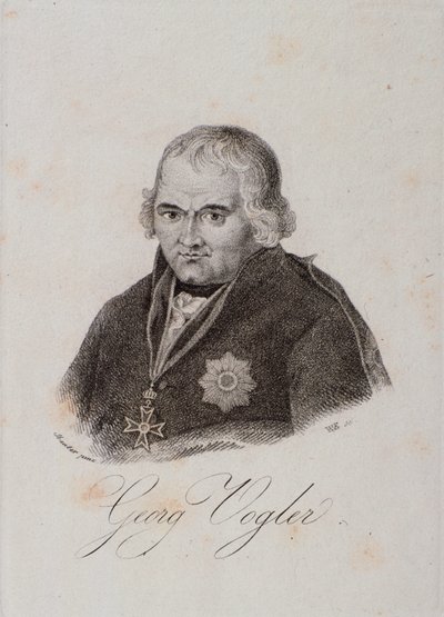 Porträtt av Georg Joseph Vogler (abbe Vogler) (gravyr) av Unknown artist