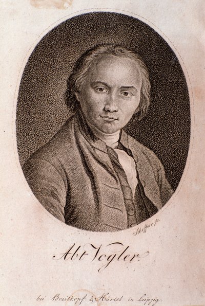 Porträtt av Georg Joseph Vogler (abbe Vogler) (gravyr) av Unknown artist