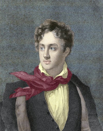 Porträtt av George Gordon Noel, 6:e baron Byron, Lord Byron (1788-1824) av Unknown artist
