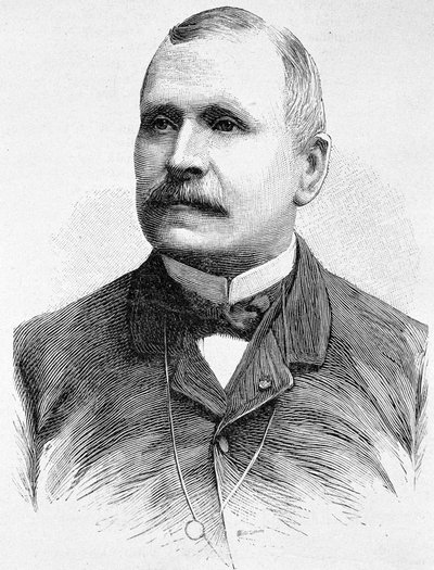 Porträtt av Georges Boulanger (1837 - 1891). Gravyr från slutet av 1800-talet i "Histoire de France"" av H. Martin. av Unknown artist