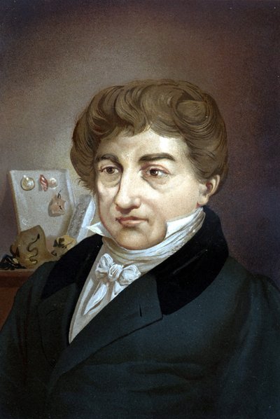 Porträtt av Georges Cuvier (1764-1832) från "Science and its Men" av Louis Figuier. Barcelona 1881 av Unknown artist
